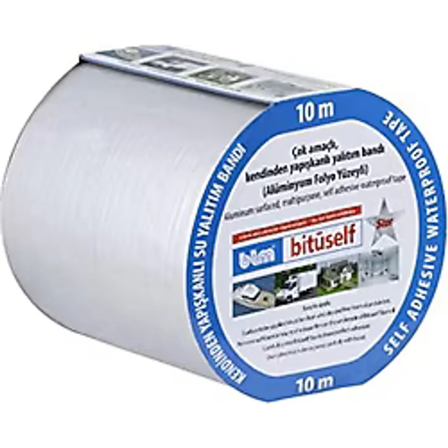 Btm Bitüself Izolasyon ve Su Yalıtım Bandı 10 cm x 10 mt Alüminyum Bant