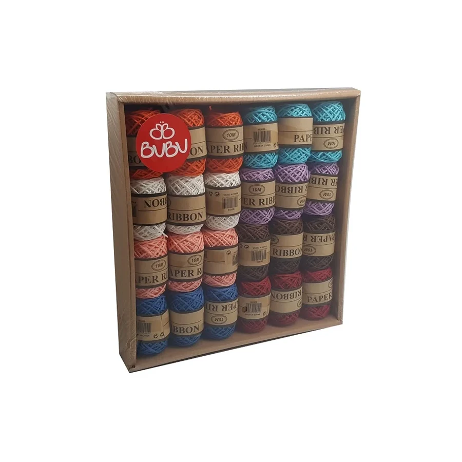 Bu-Bu Renkli Jüt İp 10M 24 Lü 6 Natural+18 Renkli Bubu-Kı0003