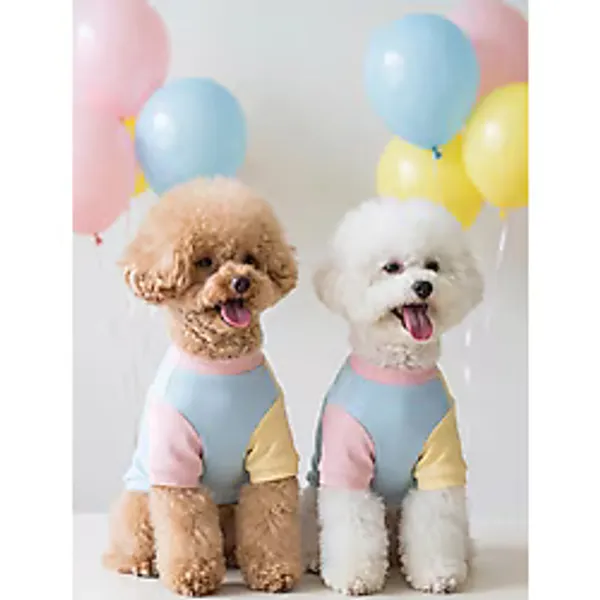 Bubbles Pastel Köpek Tişörtü Cepli Şeker Renkli Yazlık Köpek Kıyafeti Küçük Irklar İçin