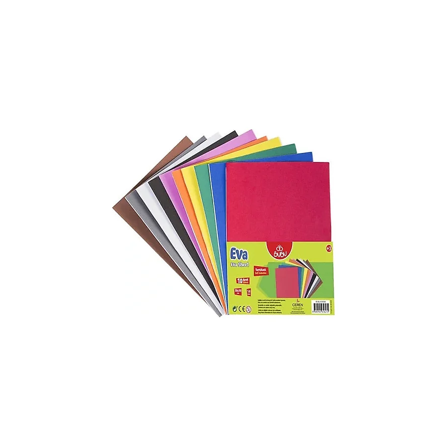 Bubu 20x30 cm 10 Renk Yapışkanlı Eva