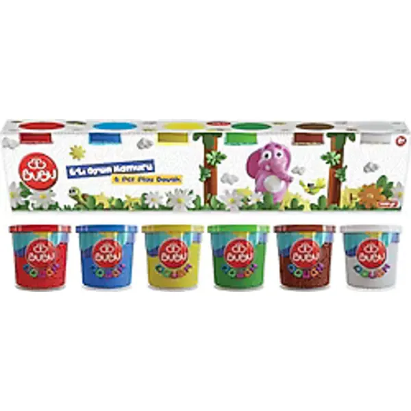 Bubu 6'lı Büyük Oyun Hamuru 6x100 gr OH0007