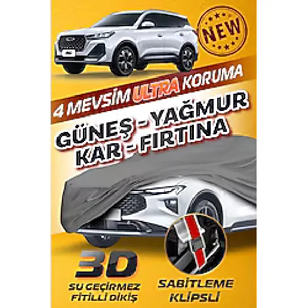 Budge Chery Tiggo 7 - Klipsli 4 Mevsim Araba Brandası - Oto Çadır Örtü
