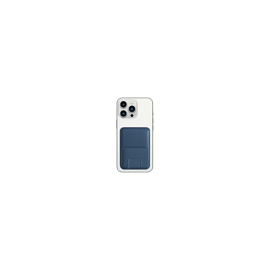BUFF LABS iPhone WalletMag Stand Deri Cüzdan, Magsafe Uyumlu Kartlık (Mavi)