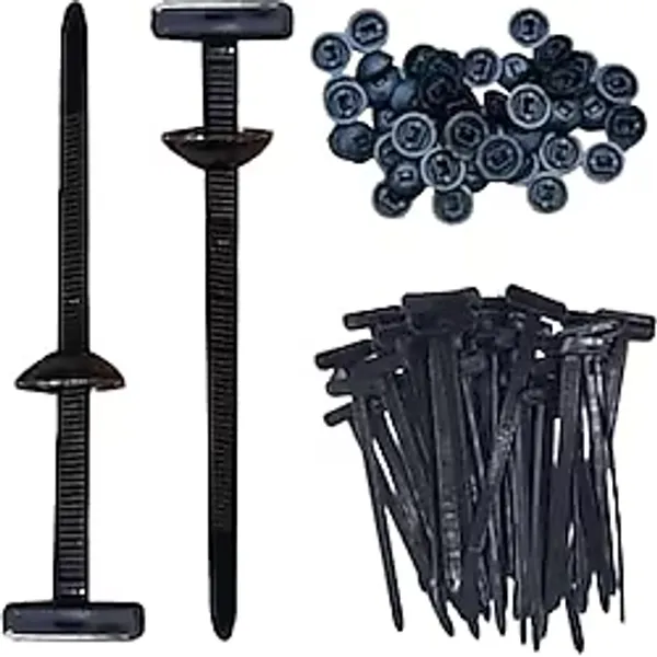 BUFFER 30 Adet Plastik Bağlantı Elemanları, Evrensel Kablo Bağı Tokası, Oto ve Endüstriyel Sabitleme Klipsi Seti, Siyah, 9 cm