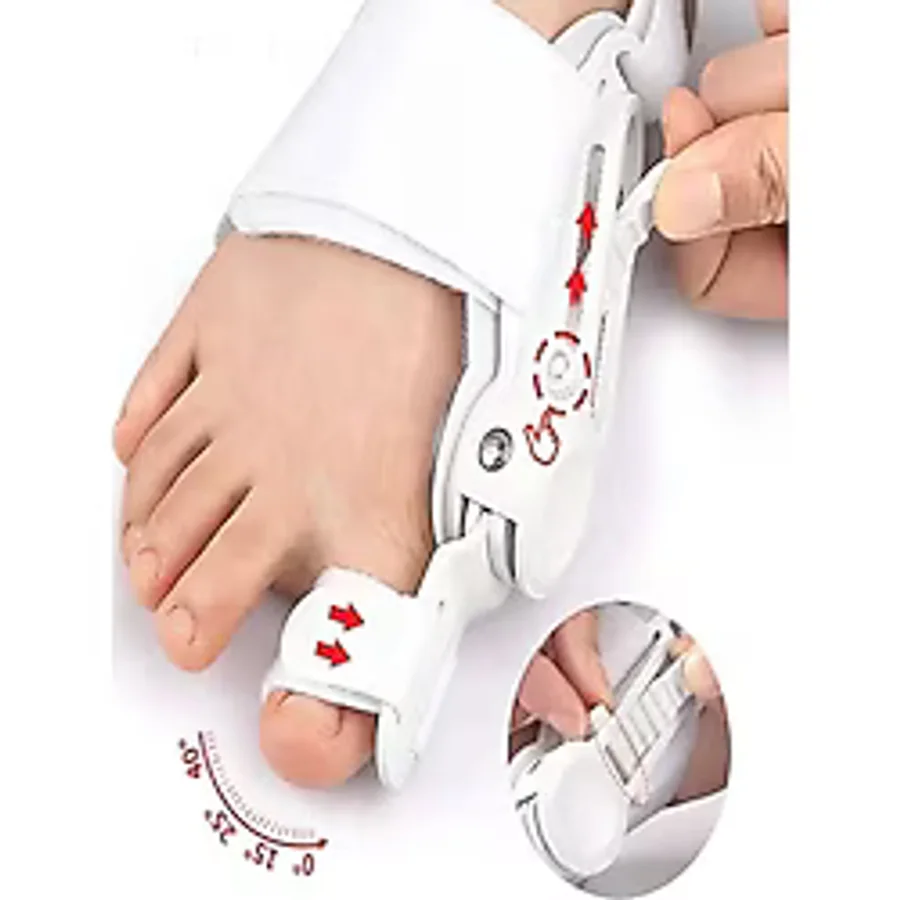 Buffer Ayarlanabilir Ayak Baş Parmak Kemik Düzeltici - Halluks Valgus (Bunyon) Aparatı, Gece Gündüz Kullanıma Uygun Ayak Düzeltme Ateli
