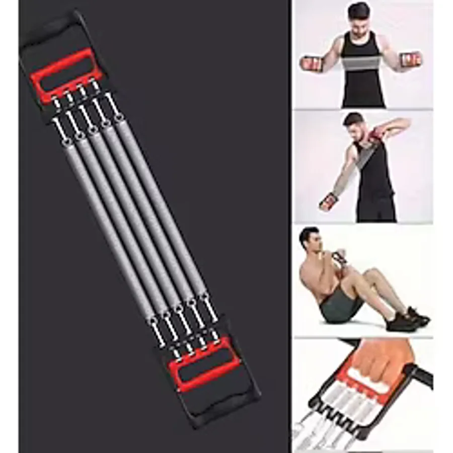 Buffer Göğüs Genişletme Ve Kuvvet Egzersiz Aleti - 5 Yaylı 5 Kademeli Ayarlanabilir Fitness Ve Kuvvet Antrenmanı Ekipmanı