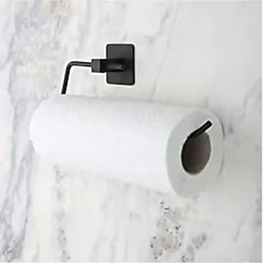 Buffer Kendiliğinden Yapışkanlı Siyah Paslanmaz Metal Rulo Havluluk Aparat