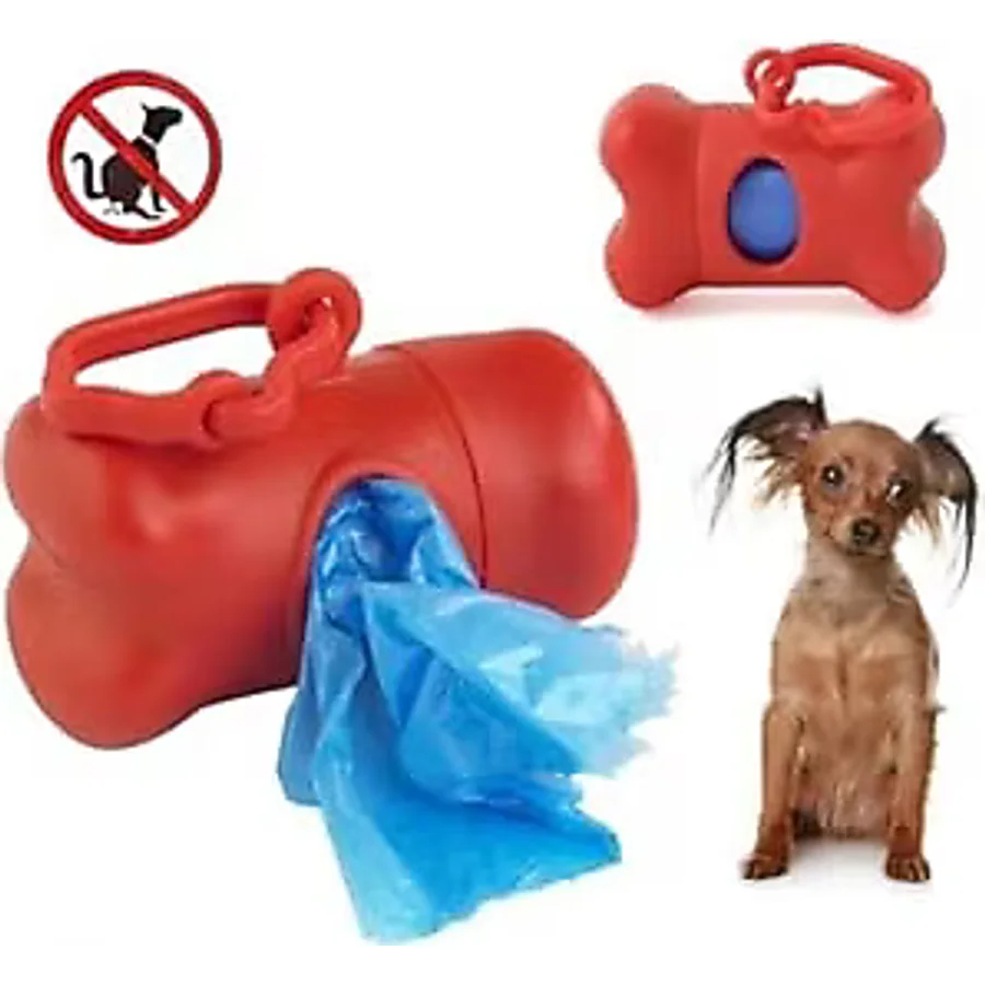 BUFFER Köpekler İçin Kemik Figürlü Kaka Torbası ve Günlük Çöp İçin Yedek Poşet