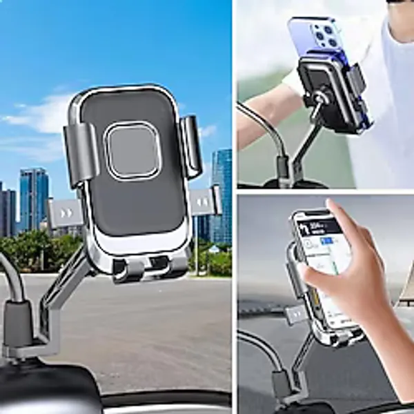 Buffer Motor,motosiklet,bisiklet ,scooter İçin 360 Derece Dönebilen Dikiz Aynası Versiyonu Telefon Tutucu Aparat
