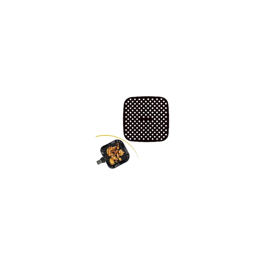 Buffer Silikon Fırın & Airfryer Kare Pişirme Matı 21.5 Cm Siyah