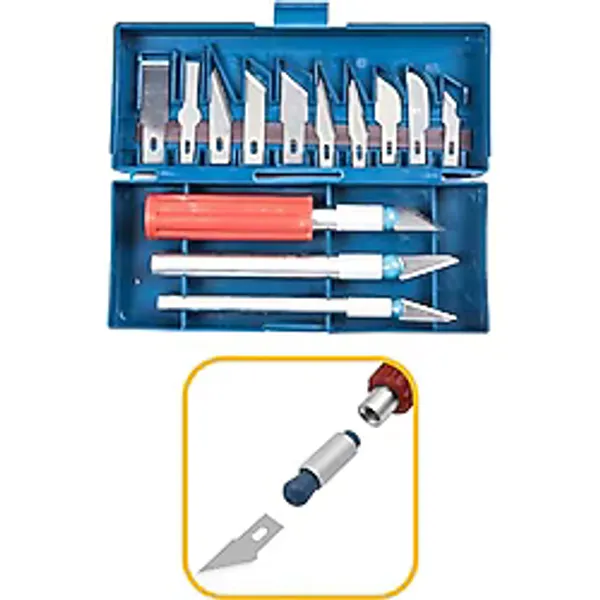 Buffer Zanaat 16 Parça Hobi Gravür Ahşap Heykel Çömlek Oyma Şekil Verme 13 Maket Bıçak Neşter Seti