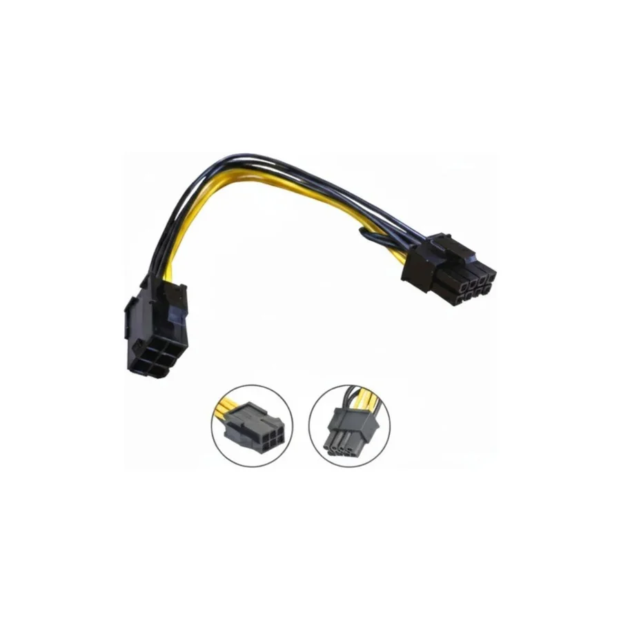 Bugatek PCı Express 6-Pin To 1x6 + 2-Pin (6-Pin / 8-Pin) GPU Power Güç Kablosu