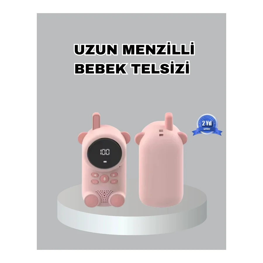 Buğz Şarjlı Bebek Telsizi Uzun Mesafe 22 Kanal LCD Ekran Vox Modu 400 Mah