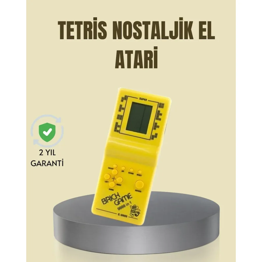 Buğz Taşınabilir Tetris Oyunu El Konsolu - Dayanıklı Plastik, Pil ile Çalışan Retro Oyun Aleti