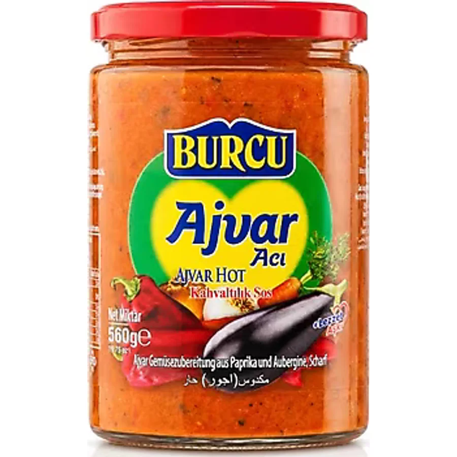 Burcu Ajvar 560 gr Acı Kahvaltılık Sos