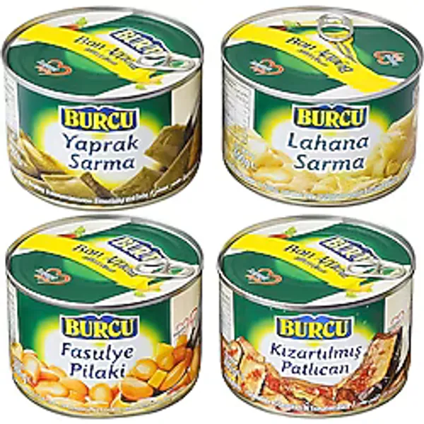 Burcu Konserve 400 Gr Teneke 4 Lü Hazır Yemek Karma Paket