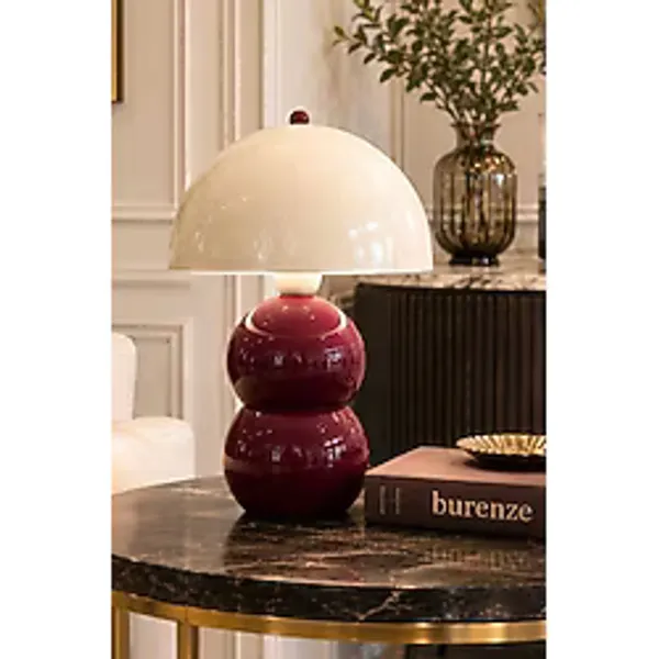burenze Hamilton Krem Başlıklı Bordo Toplu Masa Lambası Pinterest Model Renkli Abajur Beyaz Kablolu