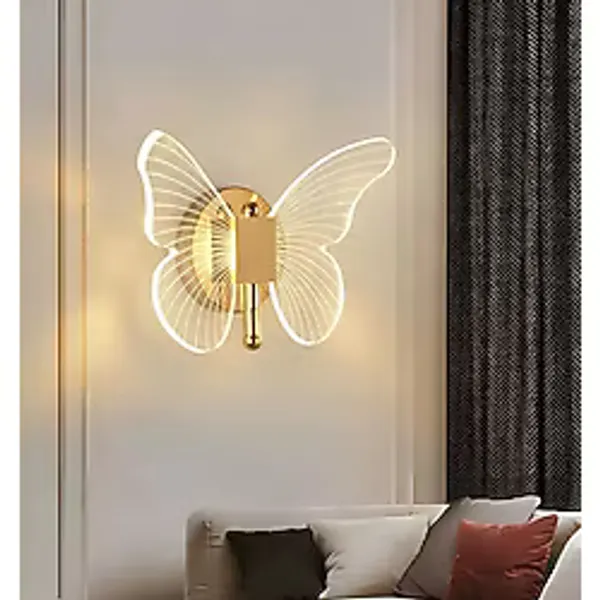 burenze Modern Tasarım Butterfly Aplik Gold Sarı Kelebek Duvar Apliği