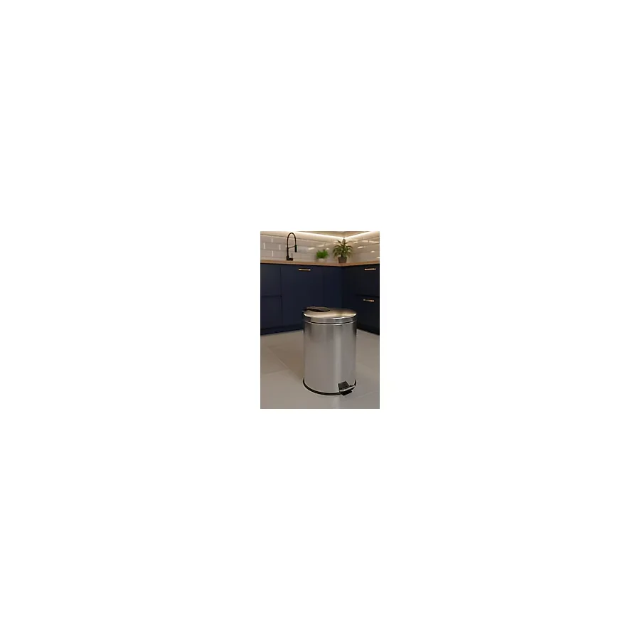 Bürke 30 Litre Çöp Kovası Paslanmaz Pedallı Çöp Kutusu Ayaklı 30 Lt Ofis Lüks Mutfak Bahçe Kovası 45x33 cm