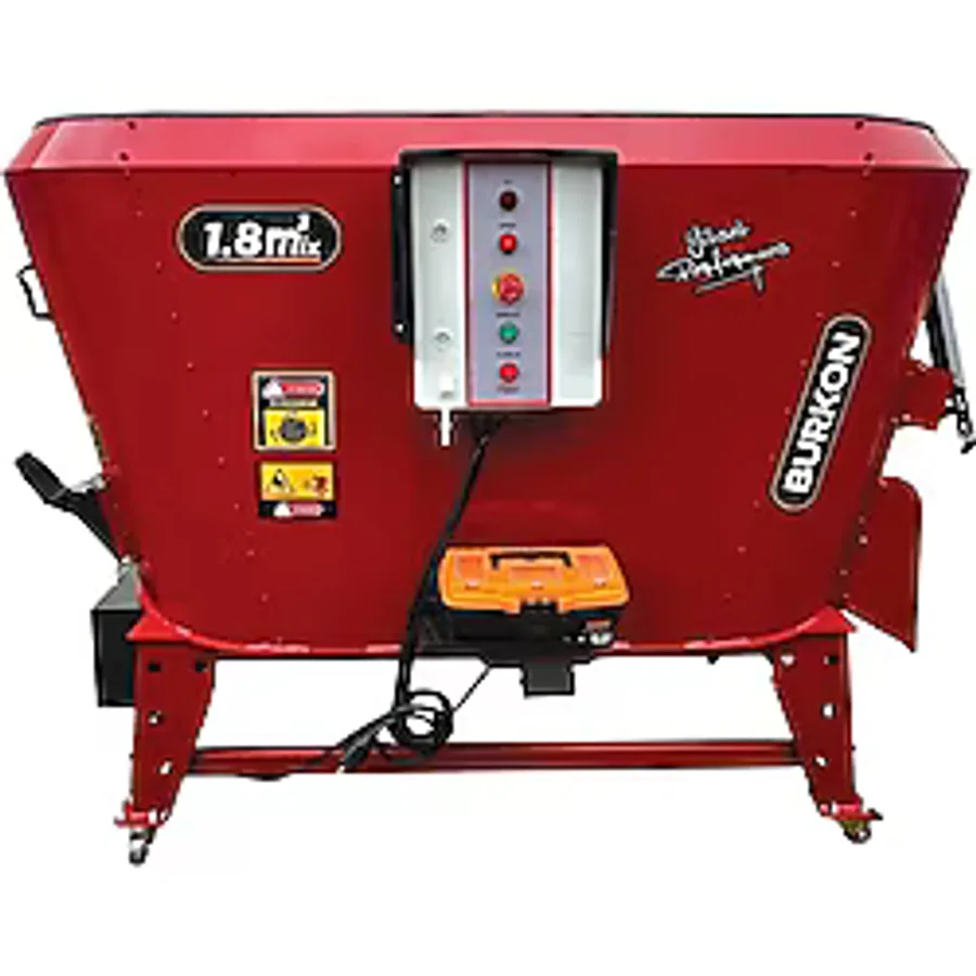 Burkon 1.8 m3 Çift Helezon Dikey Ev Elektrikli Yem Karma Makinası 220V