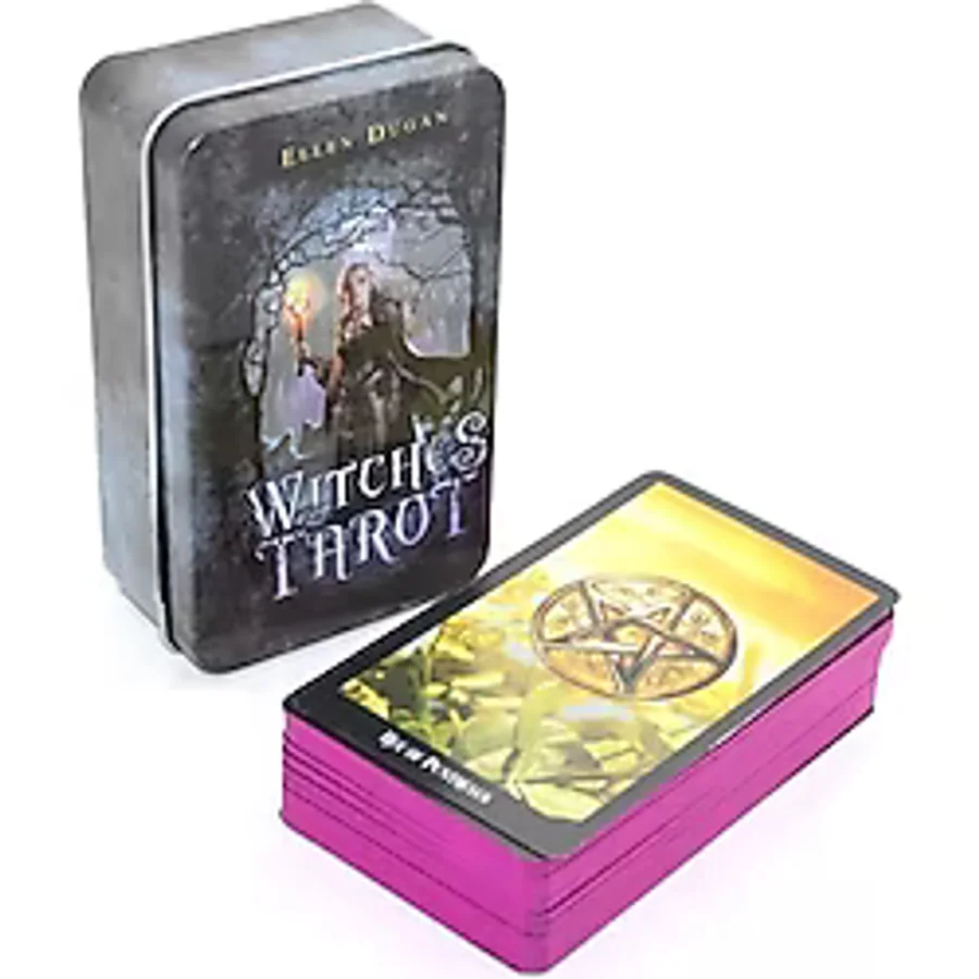 Büro Ev Ofis Etkinlik Partisi için Witches Metal Kutulu Tarot Kartı