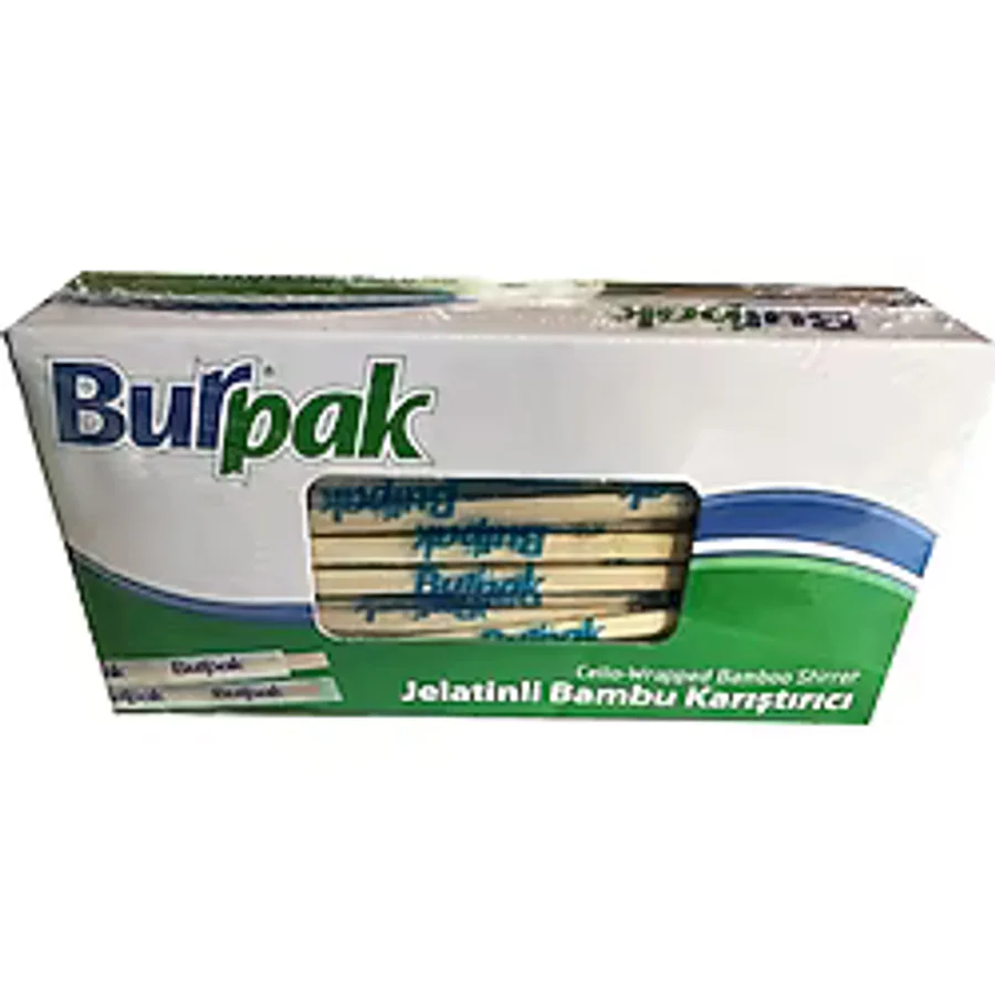 Burpak Jelatinli Tahta Ahşap Bambu Karıştırıcı Çubuk Kaşık - 12 Cm. - 200 Adetlik Paket