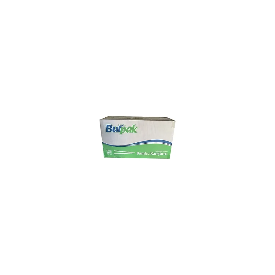 Burpak Tahta Ahşap Bambu Çay Kahve Karıştırıcı Çubuk Kaşık - 11 Cm. - 400 Adetlik 25 Paket