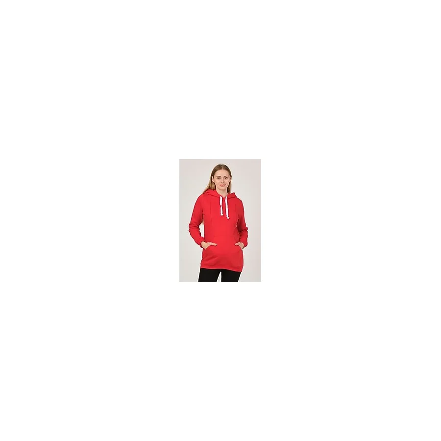 Busa Hamile Emzirme Detaylı Termal Kapüşonlu Sweatshirt Kırmızı - 44
