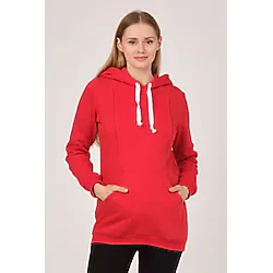 Busa Hamile Kapüşonlu Sweatshirt Kırmızı