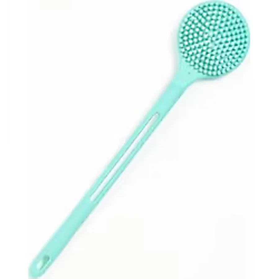 Busstier Çift Taraflı Silikon Duş Vücut Fırçası Uzun Saplı Banyo Yıkama Fırçası Sırt Masaj Peeling Fırçası Derin Temizlik ve Rahatlatıcı Masaj İçin Esnek Yumuşak Vücut Temizleme Aparatı