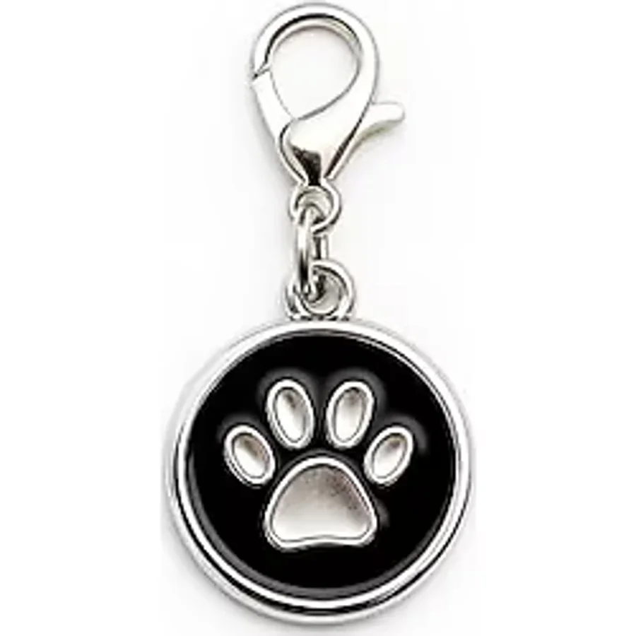 Busstier Kedi Köpek İsimlik Metal Pet Kimlik Rozeti İsim Telefon Yazılabilir Dayanıklı Suya Dayanıklı Tasmaya Uygun Evcil Hayvan Künyesi (Siyah Pati)
