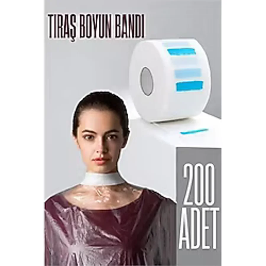 Butik Kuaför Tıraş Boyun Bandı - Berber Boyun Bandı Tek Kullanımlık Boyun Bandı 200 Adet
