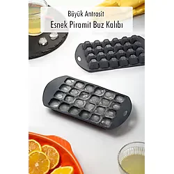 Büyük Antrasit Piramit Buz Kalıbı (13x24x2 Cm)