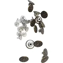 Büyük Boy 10 Adet Kot Pantolon Düğmesi, Jean Düğmesi Antik Sarı (bronz) 17mm