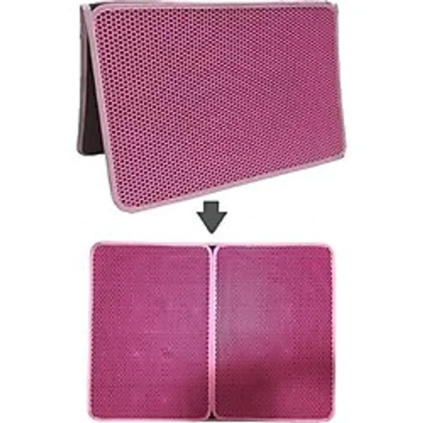 BÜYÜK BOY Elekli Kedi Tuvalet Önü Paspası katlanabilir 82 X 60 Cm PEMBE
