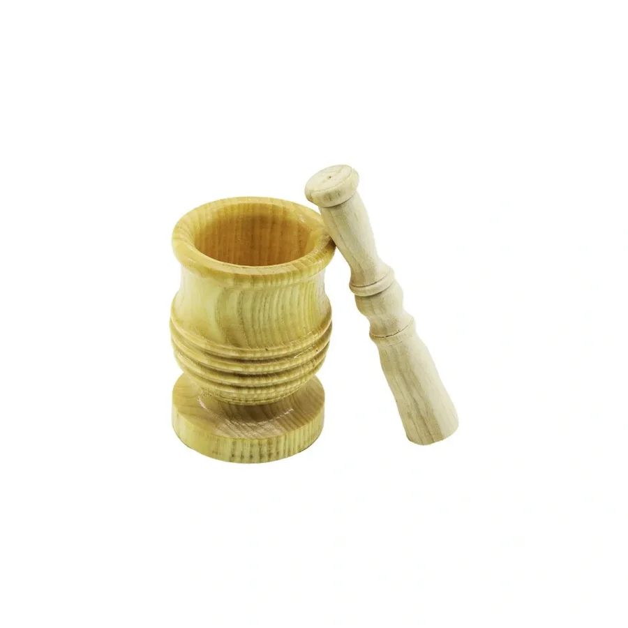 Büyük Boy Lüx Ahşap Havan Sarımsak Dövecek Ç: 8.3Cm--D: 7Cm--Y: 12Cm Fileli Ambalaj (5365)