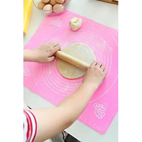 Büyük Boy Silikon Hamur Açma Matı 50X40 Cm Hamur Açma Matı Ölçekli