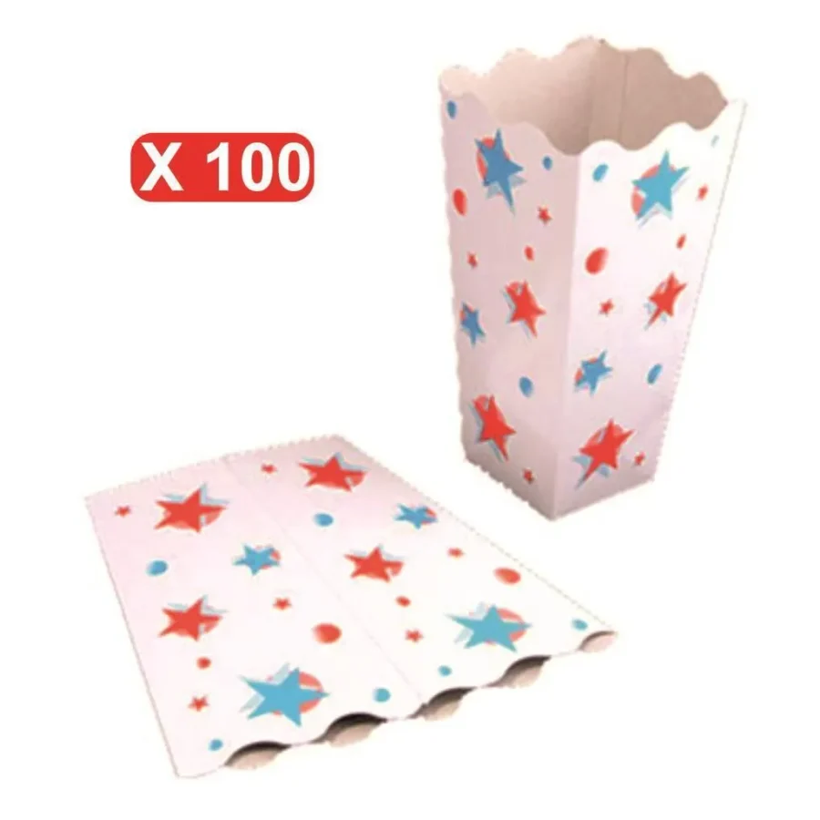 Büyük Karton Pop Corn / Mısır Kutusu 100 Adet