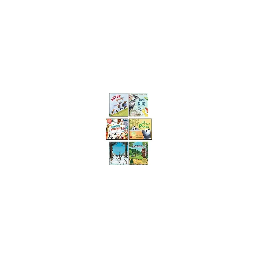 Büyük Macera + Aksi Kuş + Davetsiz Misafirler + Iki Utangaç Panda + Değnek Adam + Yayazula / 6 Kitap Set Çocuk Masal Hikaye Öykü Kitapları