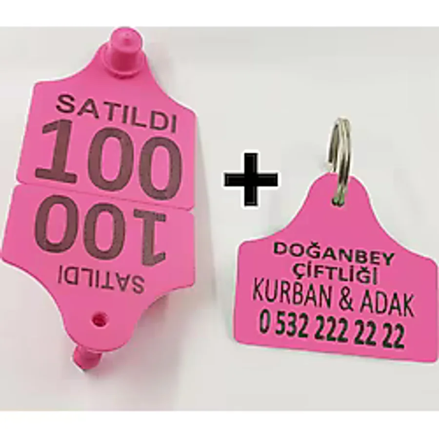 Büyükbaş Kurban Küpesi ve Anahtarlık Mavi 1-50 Arası