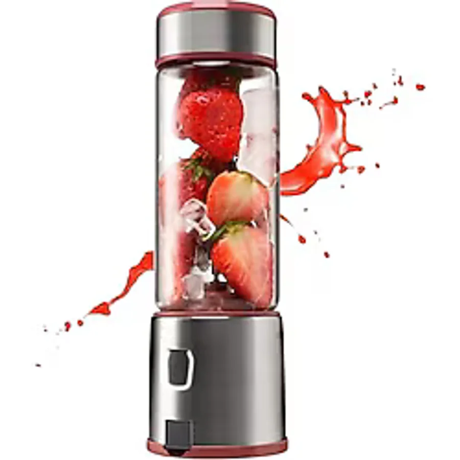 Buz Kırıcı Blender, 4 Adet Paslanmaz Çelik Bıçaklı Tasarım, Güçlü Buz Kırıcı Motor, 450 Ml Geniş Hazneli, Uzun Şarj Ömrü, Kolay Temizlenebilir, Şarjlı Mutfak Spor Diyet İçin Smoothie Blender