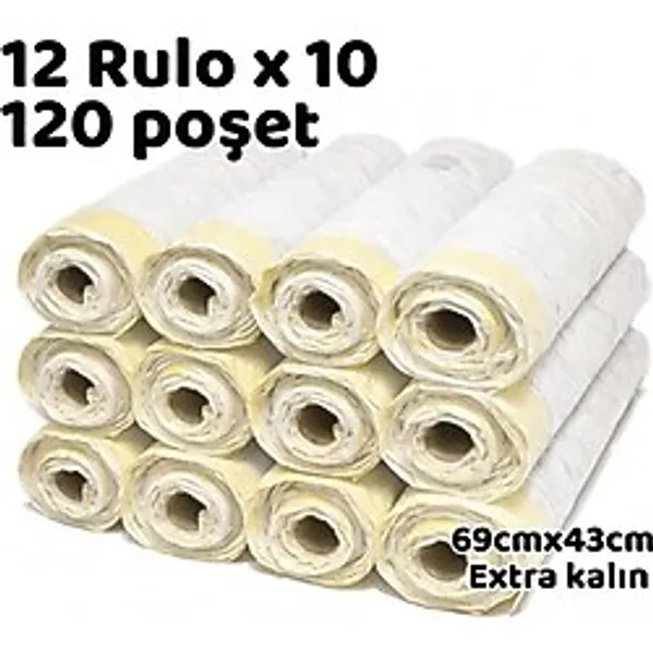 Büzgülü Çöp Torbası - 55Cmx43cm - Kedi Kumu Poşeti 12X15 Toplam 180 Poşet
