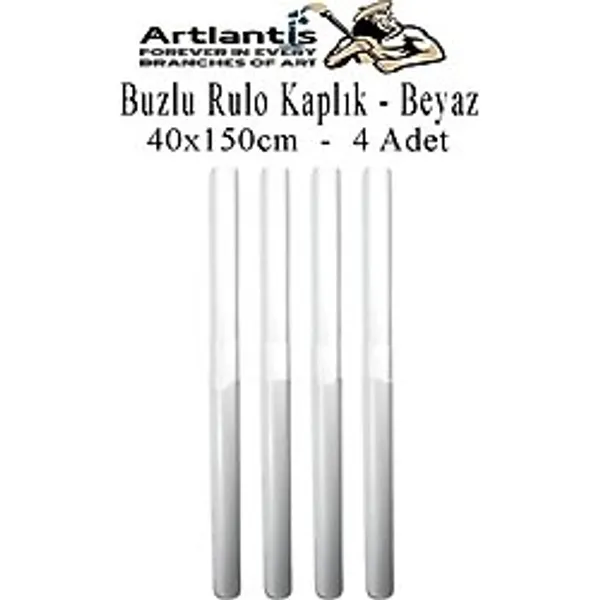 Buzlu Rulo Şeffaf Beyaz Kaplık 4 Adet 40X150 Cm Defter Kitap Kaplığı Okul Öğrenci Rulo Kaplık