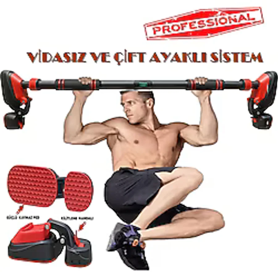 Bx Çift Ayaklı 92-120cm Kapı Barı Koridor Barfiksi Barfix Spor Aleti Demiri Barfiks Çubuğu