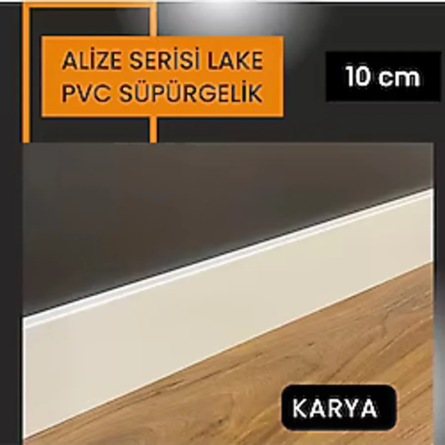 By Istanbul Lake Pvc Kaplama Saten Beyaz 10 cm Parke Süpürgelik 10 Adet 25 Mt