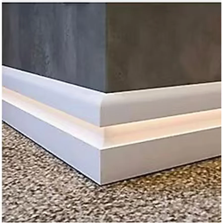 By Istanbul Yalı Serisi 25 mt Lake Beyaz LED Kanallı Süpürgelik 12CM Pvc Beyaz Ld 12 Beyaz