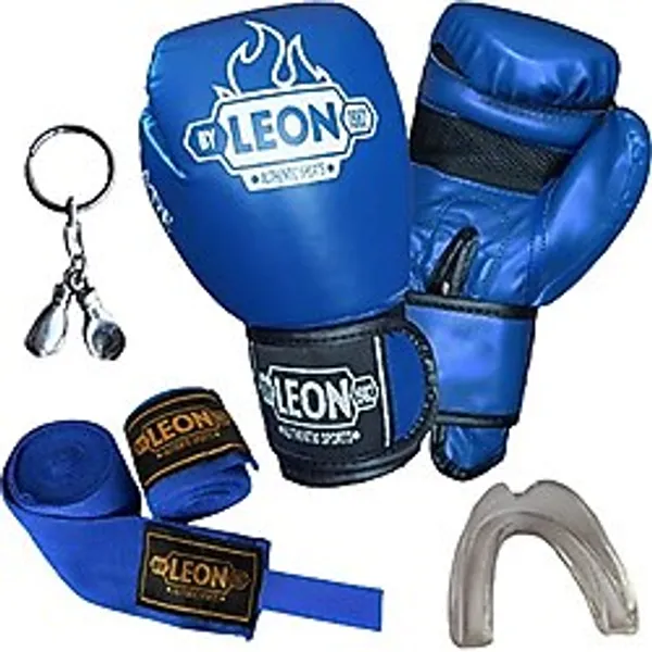 By Leon 1982 Blade Training Boks Eldiveni, Bandaj Dişlik Anahtarlık Seti Mavi (8 Oz)
