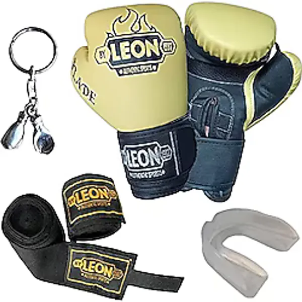 By Leon 1982 Blade Training Boks Eldiveni, Bandaj Dişlik Anahtarlık Seti Sarı (8 Oz)