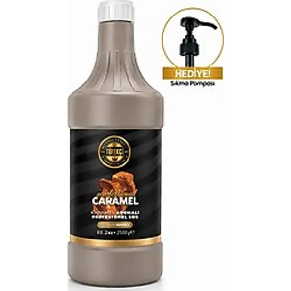 By Tüfekçi Karamel Profesyonel Bar Sos Kahve, Pasta Ve Tatlı Sosu 2500 gr Sos Pompası Hediye