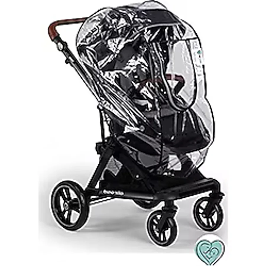 Bybaby Fermuarlı Yağmur ve Rüzgar Geçilmez Deluxe Bebek Arabası Yağmurluğu - Fuşya